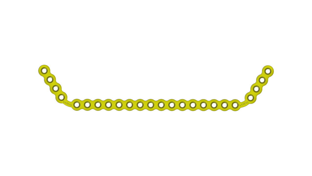 Mandibular Reconstruction Plate Double Angled 4 Hole Mini Plate